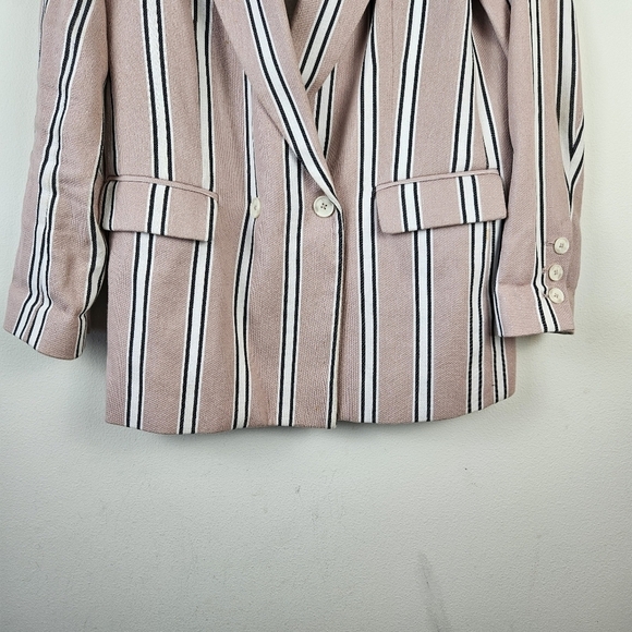 Free People Blazer with Pink and Black Stripes - Picture 3 of 10